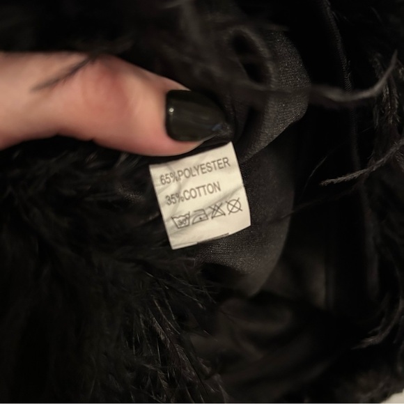 Judith March Black Sequin Skirt with Feather Trim - Picture 3 of 6